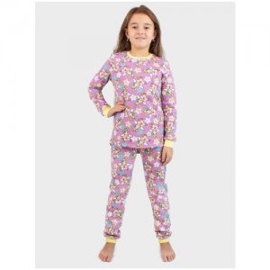 7073-201 Пижама для девочки (110-60(30); светло-сиреневый/ звезды (4094)) TREND. Цвет: розовый/фиолетовый