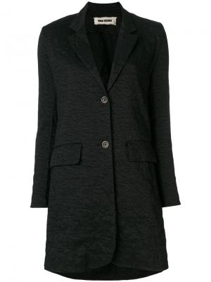 Однобортное пальто средней длины Uma Wang. Цвет: черный