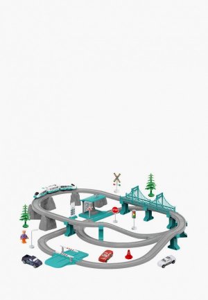 Набор игровой Givito Детская железная дорога Мой город, 103 предмета, на батарейках со светом и звуком. Цвет: разноцветный