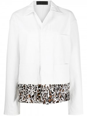 Куртка оверсайз с леопардовым принтом Haider Ackermann. Цвет: белый