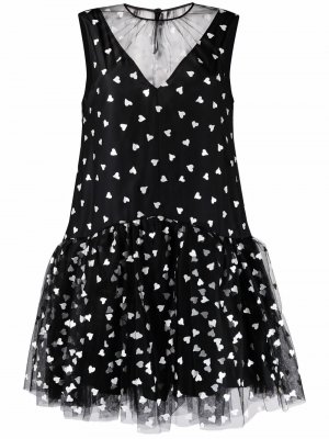 Heart-print flared dress MSGM. Цвет: черный