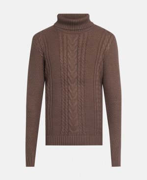 Пуловер с высоким воротником , коричневый Jack & Jones