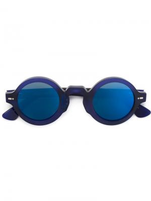 Солнцезащитные очки в круглой оправе Movitra. Цвет: синий
