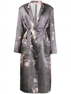 Платье-халат со складками Natasha Zinko. Цвет: серый
