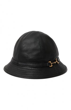 Кожаная шляпа Gucci. Цвет: чёрный