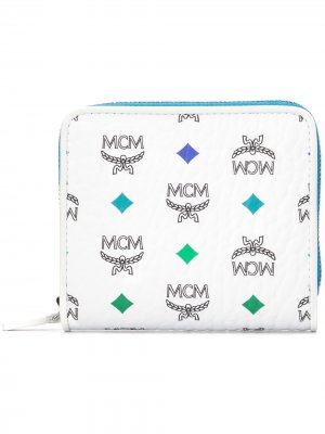 Кошелек с принтом логотипа MCM. Цвет: белый