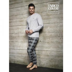 Пижама , размер XXL, серый Enrico Coveri. Цвет: темно-серый/серый