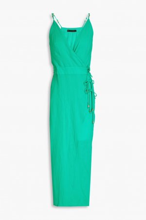 Платье миди Cyndi из смесового льна с запахом , зеленый Vix Paula Hermanny