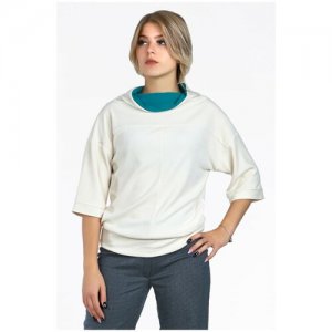 Блуза SettyS Collection, повседневный стиль, свободный силуэт, размер 48, белый Setty'S Collection