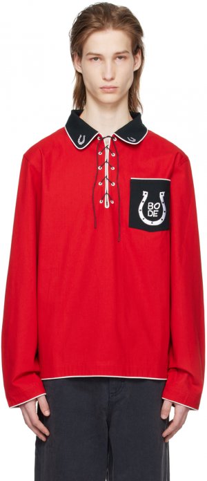 Рубашка-поло Red Lucky с подковой , цвет Red/Black Bode