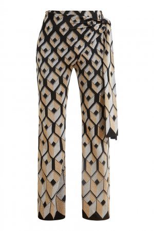 Черные брюки с геометрическим принтом Paco Rabanne. Цвет: multicolor