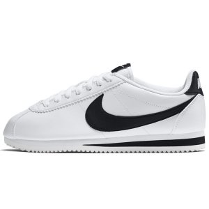 Classic Cortez Leather White Black Женские кроссовки Черно-белые 807471-101 Nike