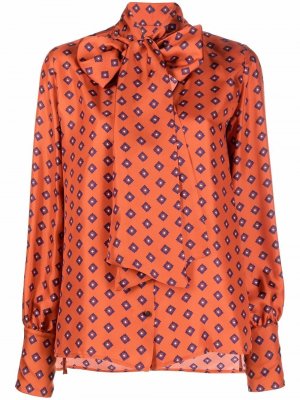 Блузка с геометричным узором Alberto Biani. Цвет: оранжевый