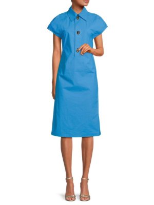 Однотонное платье миди с рукавами реглан , цвет Bright Blue Bottega Veneta