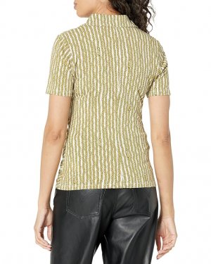Топ Print Button Front Ruched Top, цвет Buttercup Michael Kors