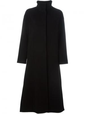 Длинное однобортное пальто Piazza Sempione. Цвет: чёрный