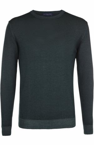 Пуловер из шерсти тонкой вязки Daniele Fiesoli. Цвет: зеленый