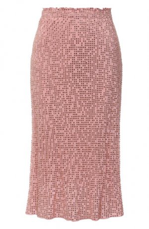 Шелковая юбка Miu. Цвет: розовый