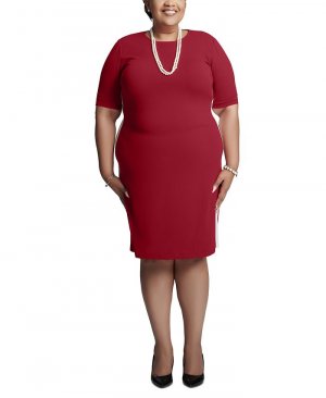 Облегающее платье Ellen с отделкой из искусственной замши больших размеров , красный Kasper