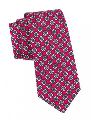 Шелковый галстук с принтом «Стрела» , красный Kiton