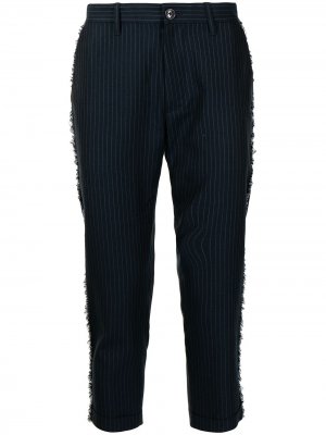 Укороченные брюки с бахромой Ports V. Цвет: синий