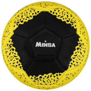 Мяч футбольный minsa, размер 5, pu, вес 368 гр, 32 панели, 3 слоя, машинная сшивка MINSA