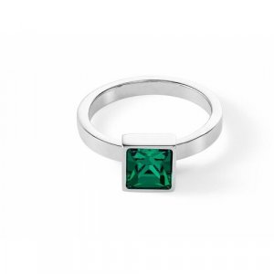 Кольцо , Swarovski Zirconia, размер 16.5, зеленый Coeur de Lion. Цвет: зеленый