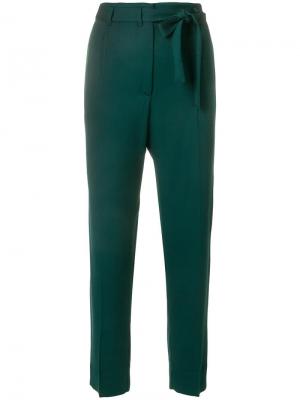 Укороченные брюки с завязками на талии Mauro Grifoni. Цвет: зеленый