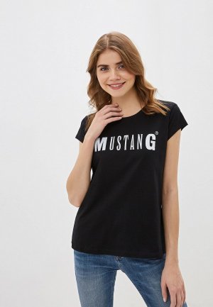 Футболка Mustang Logo Tee. Цвет: черный