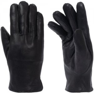 Перчатки мужские кожаные зимние теплые на натуральном меху matrix. Цвет: черный