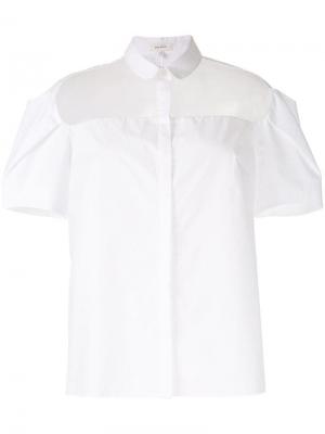 Рубашка с сетчатой вставкой Delpozo. Цвет: белый
