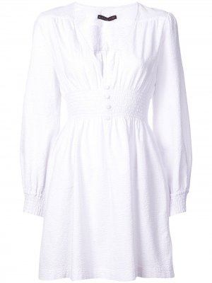 Короткое платье со сборками Alexa Chung. Цвет: белый