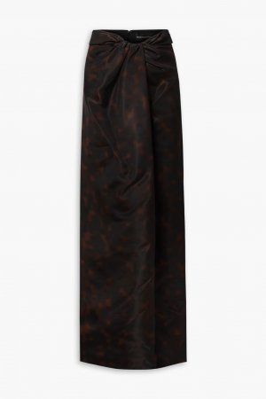 Юбка макси газар с драпировкой и принтом , темно коричневый Brandon Maxwell