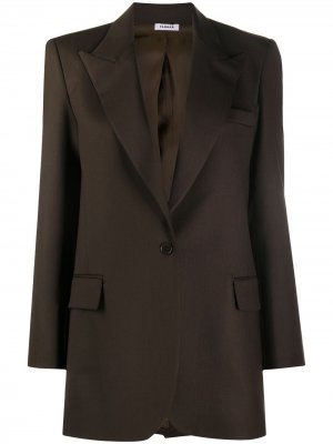 Однобортный пиджак с заостренными лацканами P.A.R.O.S.H.. Цвет: коричневый