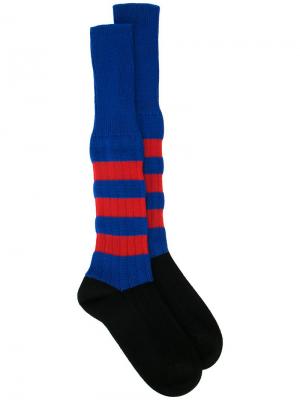 Полосатые носки дизайна колор-блок Marni. Цвет: синий