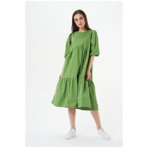 Ярусное платье-миди En_W11785_салатовый Зеленый 48 Ennergiia. Цвет: зеленый