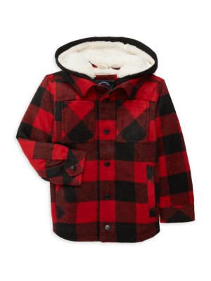Куртка-рубашка в клетку цвета буйвола для маленького мальчика , цвет Red Black Urban Republic