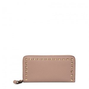 Кошелек VALENTINO GARAVANI Rockstud zippered wallet, розовый