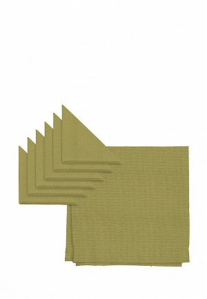 Набор кухонного текстиля Унисон скатерть рогожка 145х220 + 6 салфеток 32х32. Цвет: зеленый