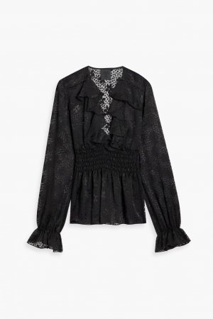 Шифоновая блузка фил-купе с оборками , черный Anna Sui