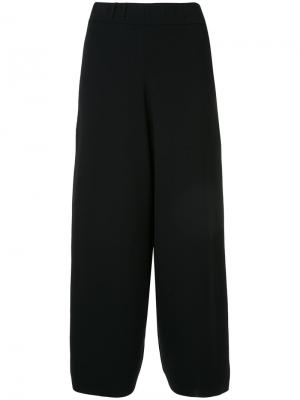 Укороченные широкие брюки Estnation. Цвет: чёрный