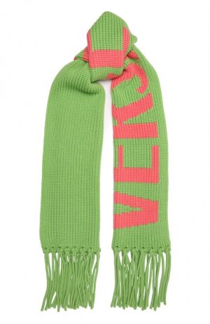 Шерстяной шарф Versace. Цвет: зелёный