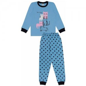 Пижама для девочек kids цв. голубой р.140 6535-01 Bonito