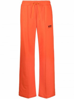 Расклешенные брюки с логотипом MSGM. Цвет: оранжевый