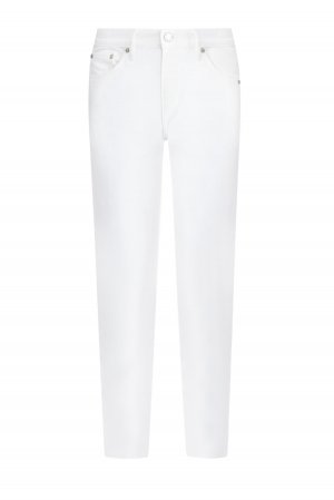 Минималистичные джинсы из однотонного плотного денима BURBERRY. Цвет: белый
