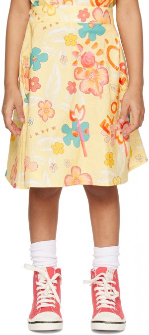 Детская желтая юбка с принтом Marni