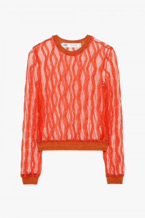 Топ Zara Knit - Limited Edition, оранжевый