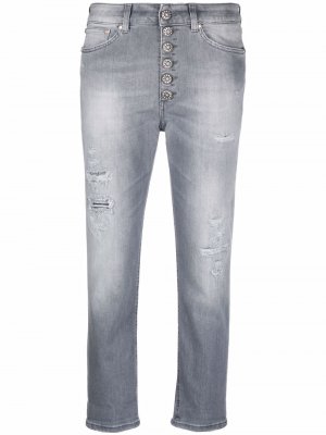 Укороченные джинсы прямого кроя DONDUP. Цвет: серый