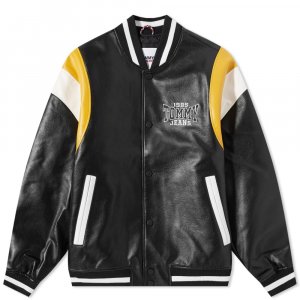 Кожаная куртка RLX Letterman, черный Tommy Jeans