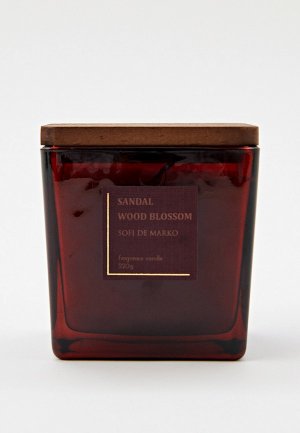 Свеча ароматическая Sofi De Marko Sandalwood Blossom, 10x9x9 см. Цвет: коричневый